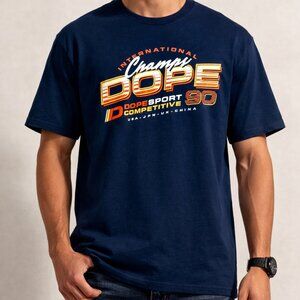 Dope Los Angeles Men's Large L Navy Sport Streetwear 100% Cotton Graphic T-Shirt
